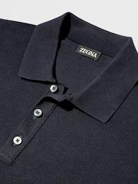 ZEGNA Cotton Piqué Polo Shirt In Black Product Image