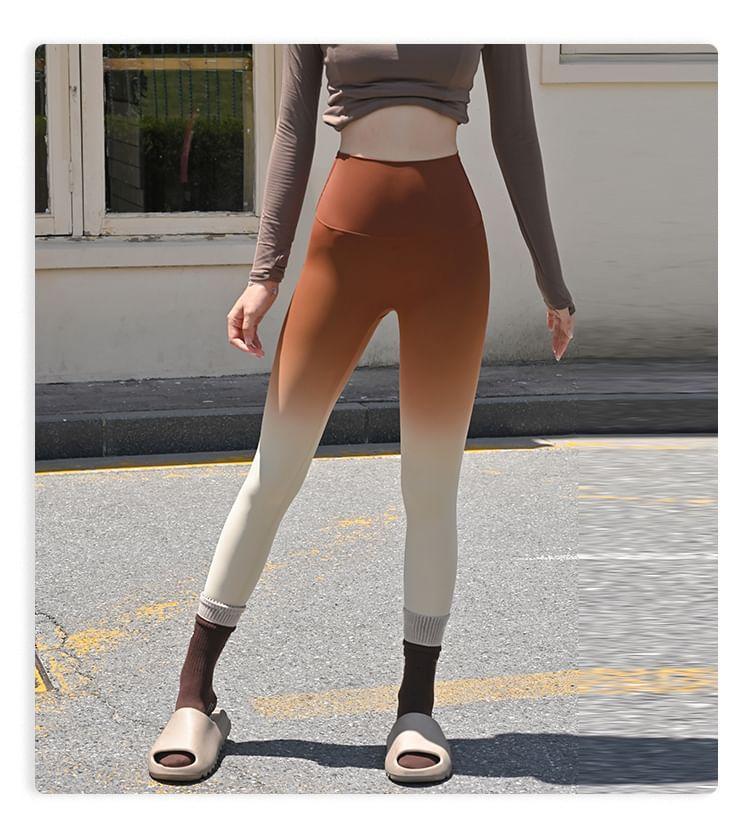 High Waist Gradient Yoga Pants Product Image