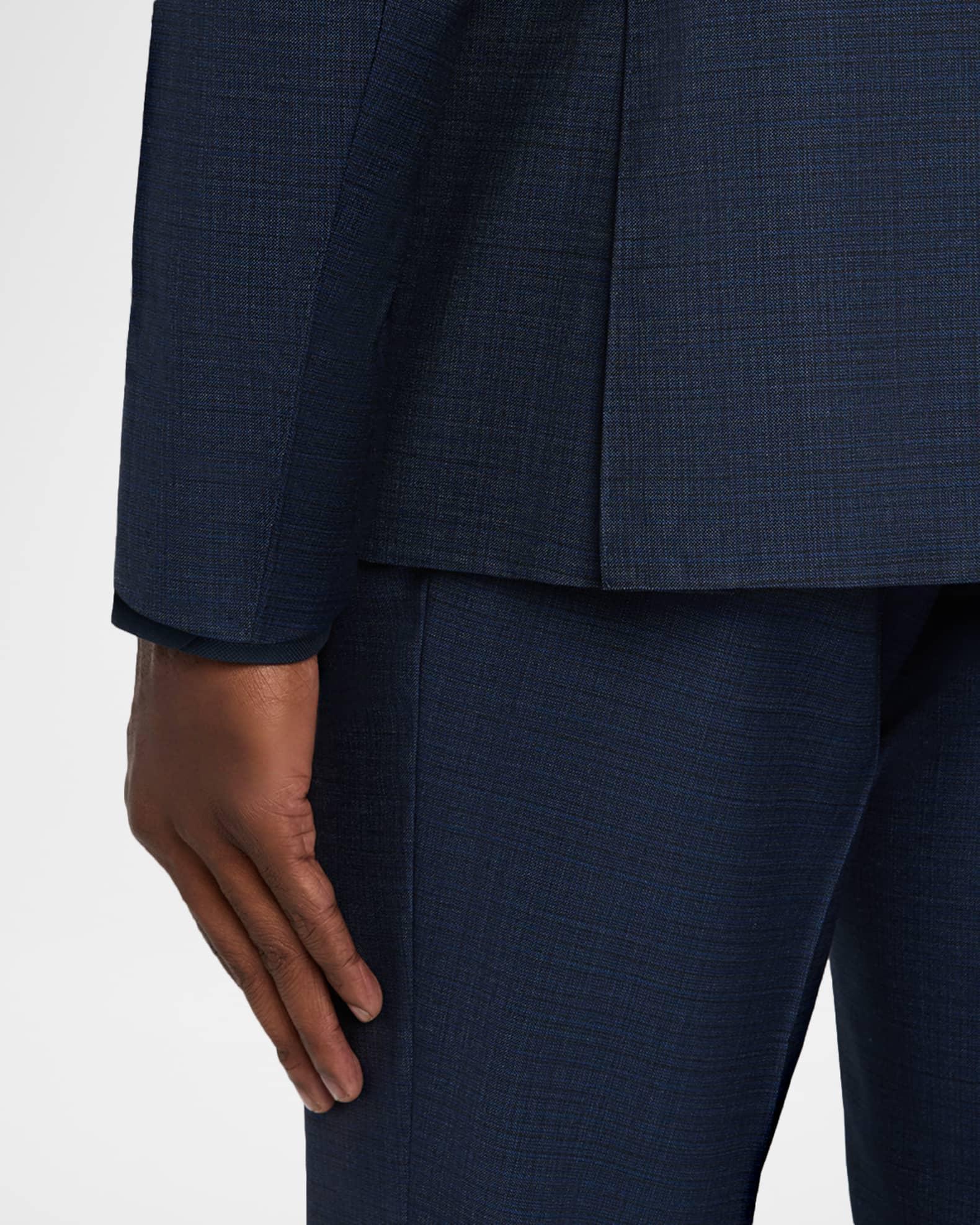 Men's Denim Effect Wool Peak Lapel Suit Product Image