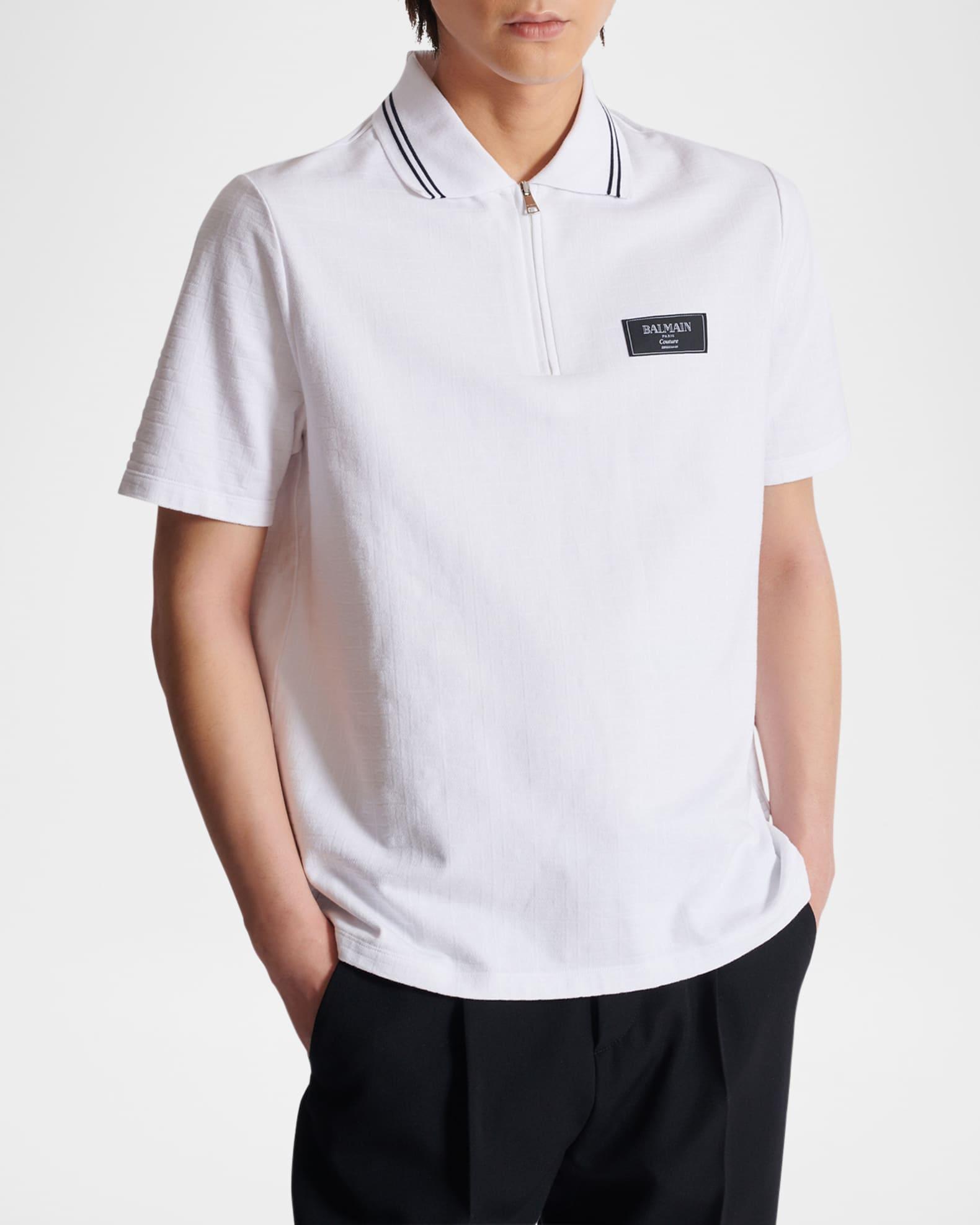 Men's Monogram Zip Polo Shirt Product Image