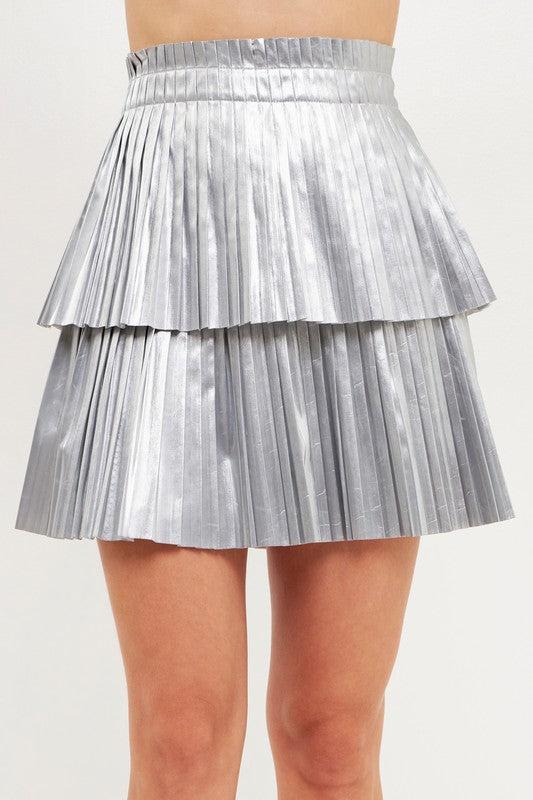 Holiday Party Pleated Mini Skirt Product Image