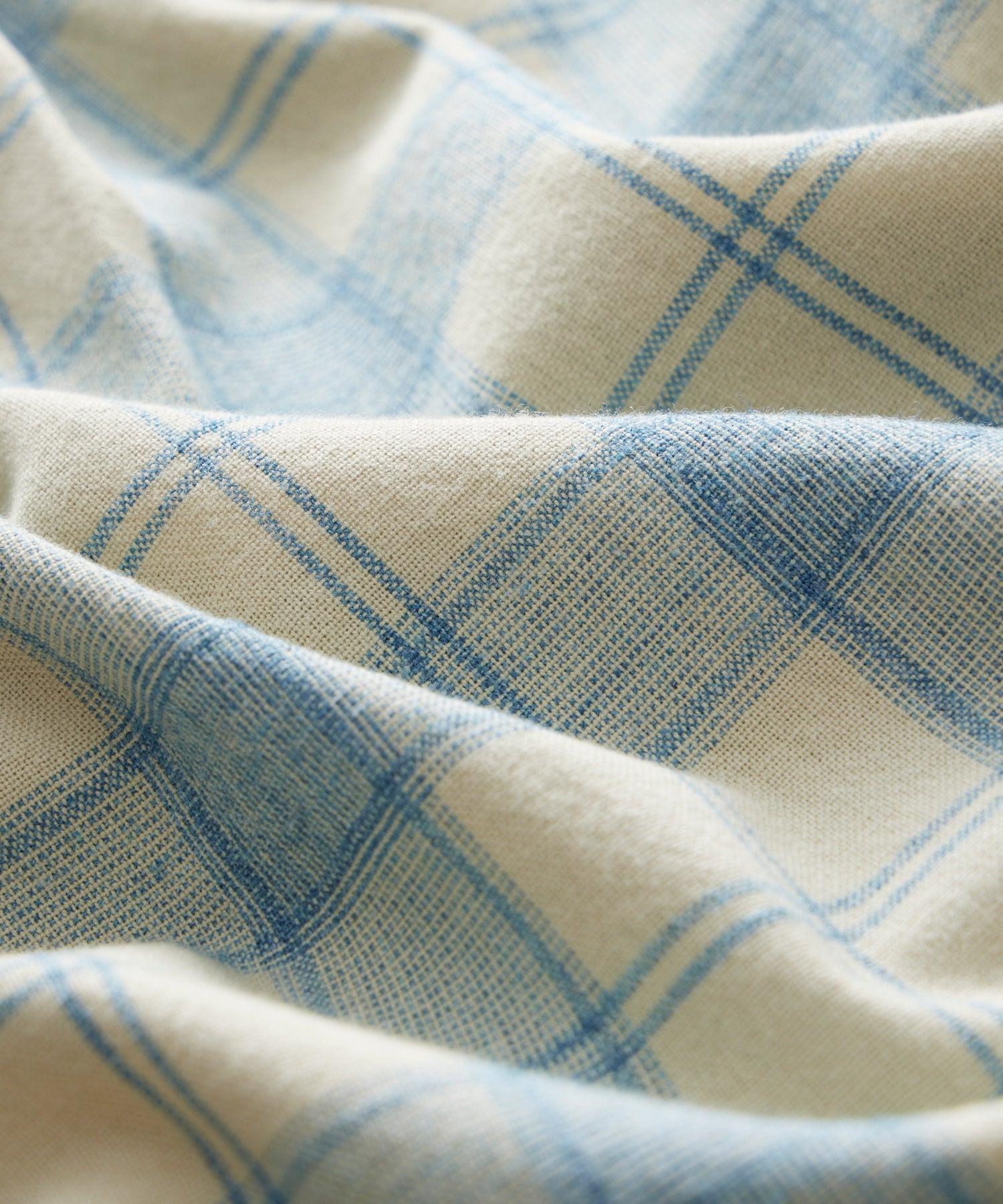 Peached Cotton Lodge Shirt in Blue Plaid Product Image