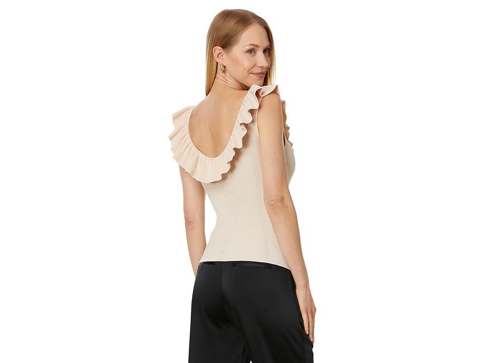 Ted Baker Samaha Rib Detail V Neck Knit Top (Light Women's Clothing Product Image