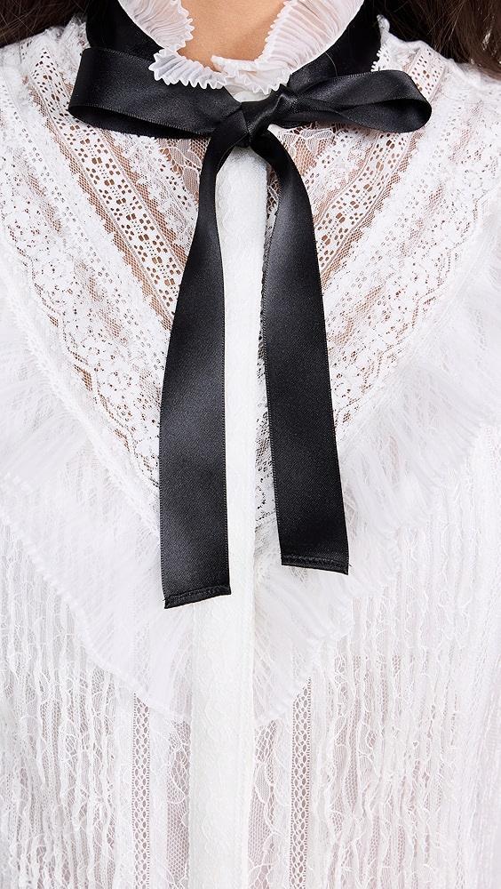 alice + olivia Rheba Mock Neck Ruffle Blouse | Shopbop Product Image