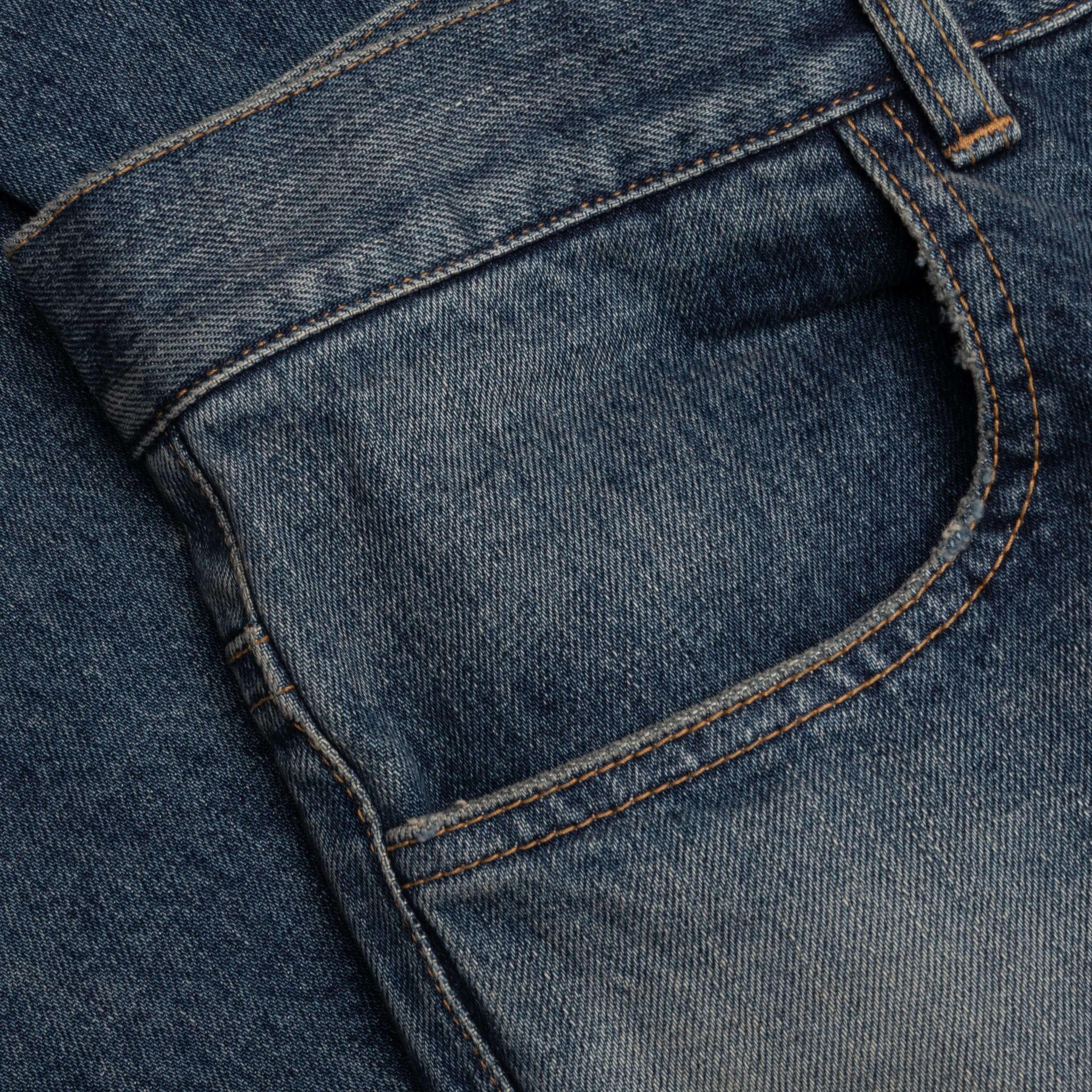 Distressed Denim Trousers - Indigo Blue Male Product Image