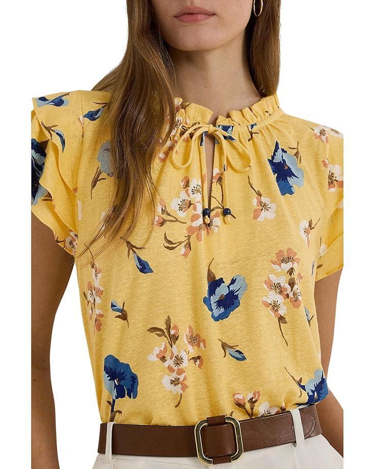 Floral Ruffle Rib Tank Product Image