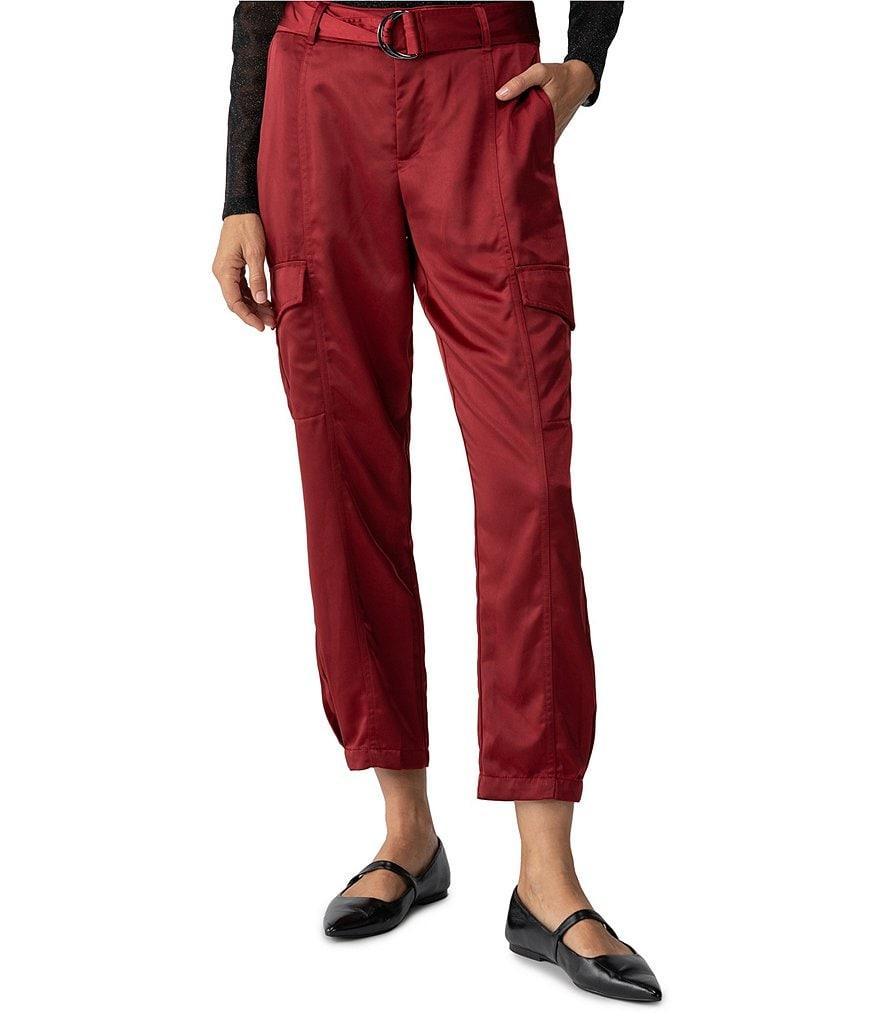 Sanctuary Classy Cargo Matte Satin Mid Rise Cropped Pants Product Image