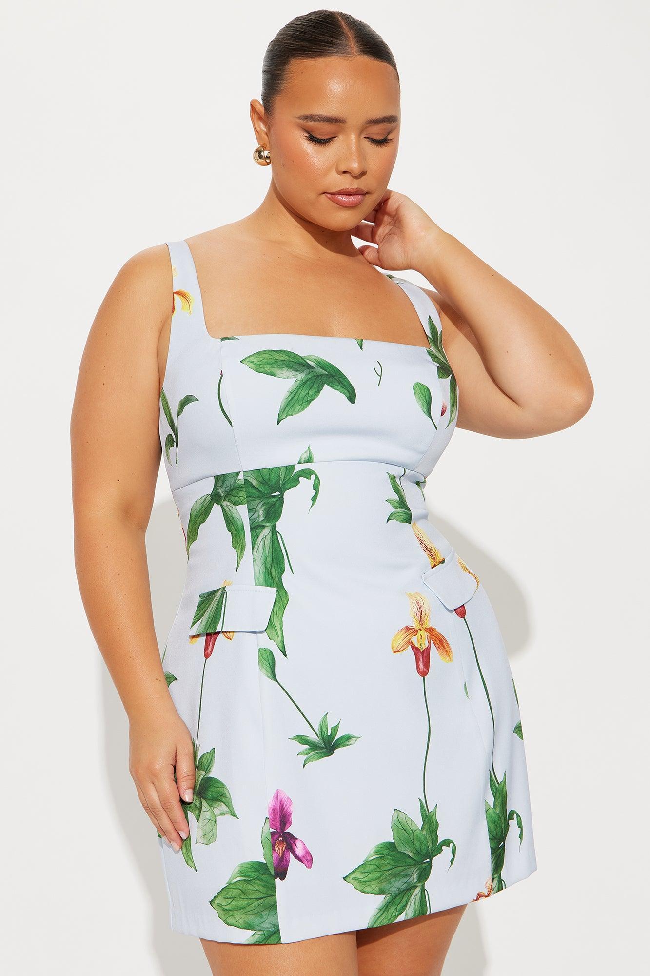 Astoria Floral Micro Mini Dress - Light Blue Product Image