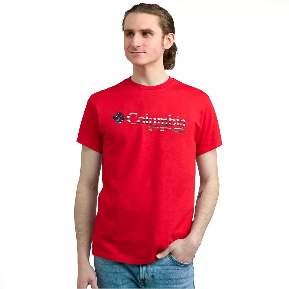 Men's Columbia PFG Short Sleeve Graphic Tee, Size: Large, Spark Red Product Image