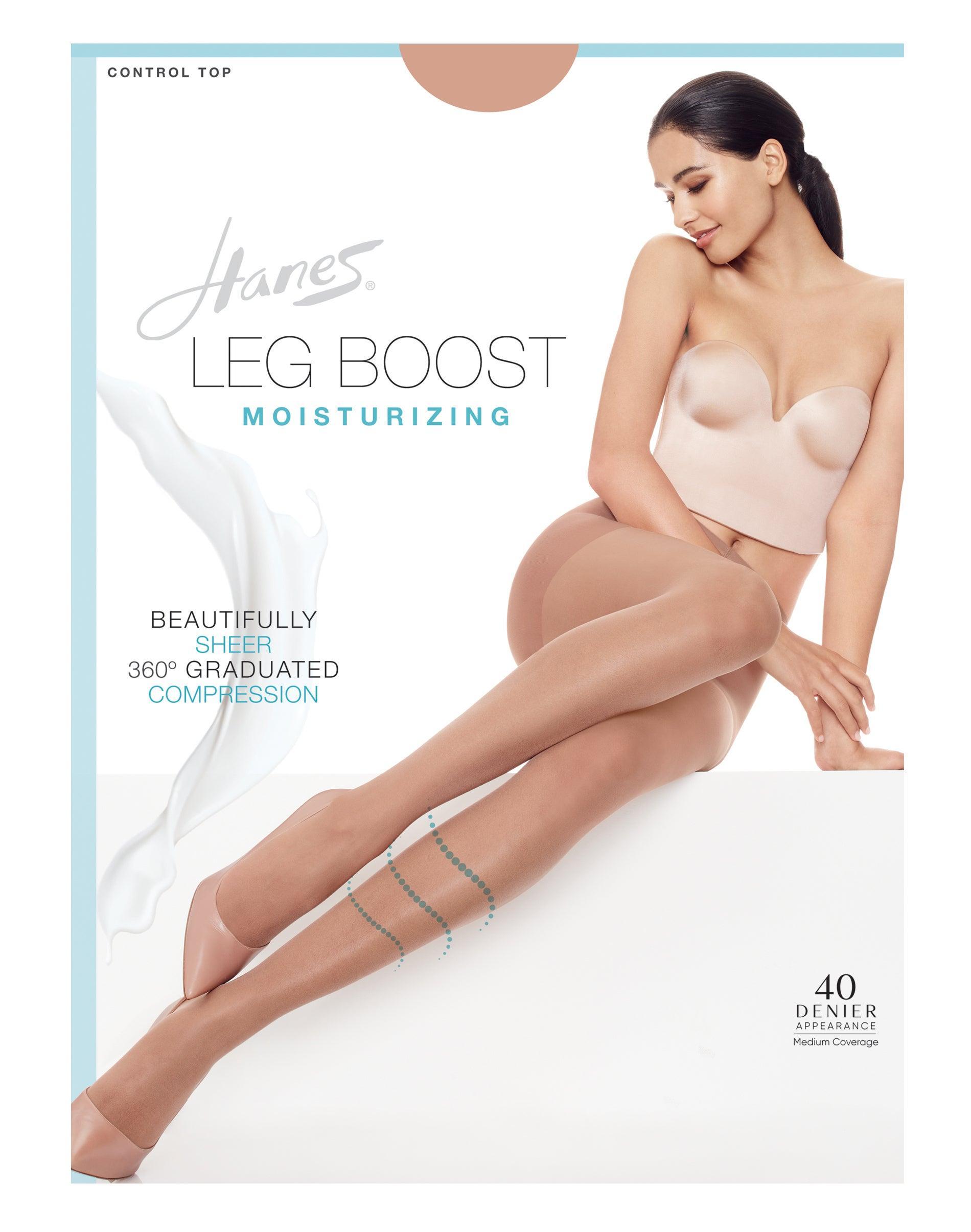 Hanes Leg Boost Moisturizing Pantyhose Jet CD Womens Product Image