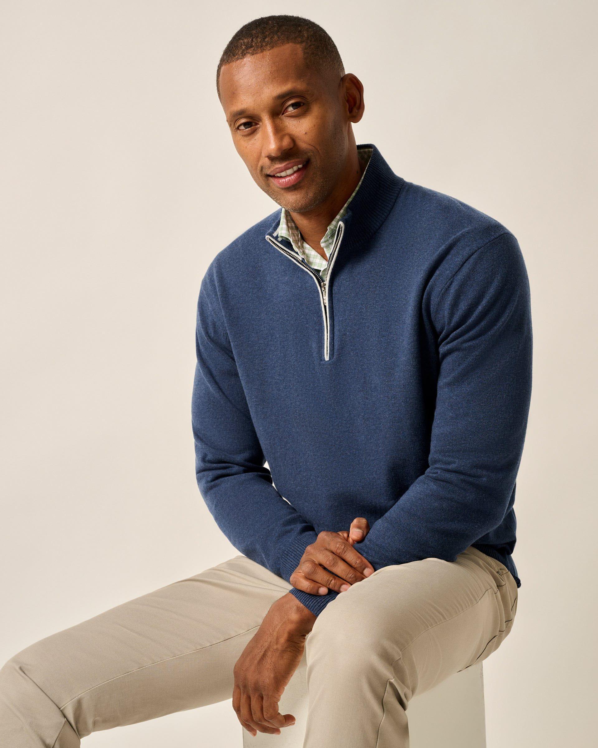 Desmond Plaited Cotton Blend 1/4 Zip Sweater Male Product Image