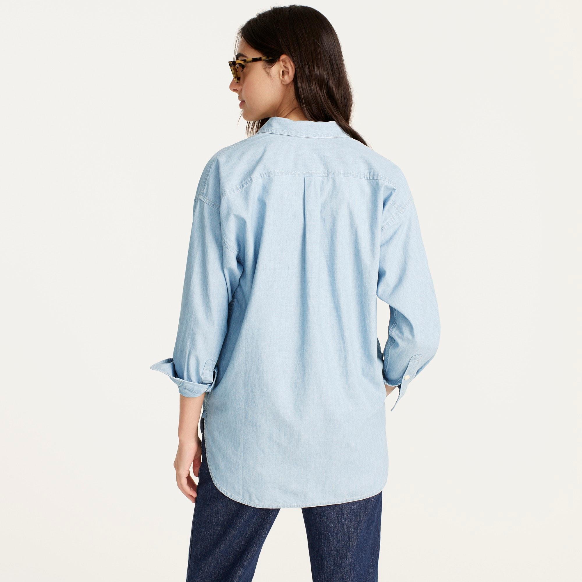 Tall relaxed-fit chambray shirt Product Image