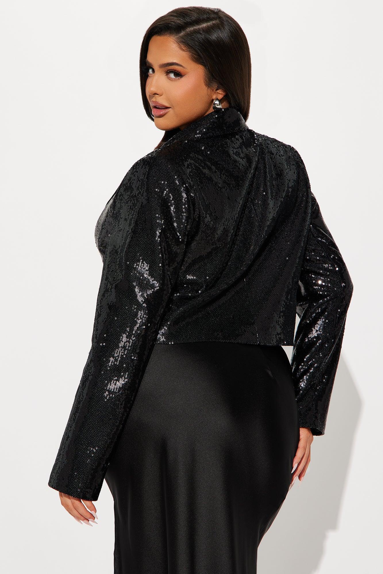 Showtime Sequin Blazer - Black Product Image