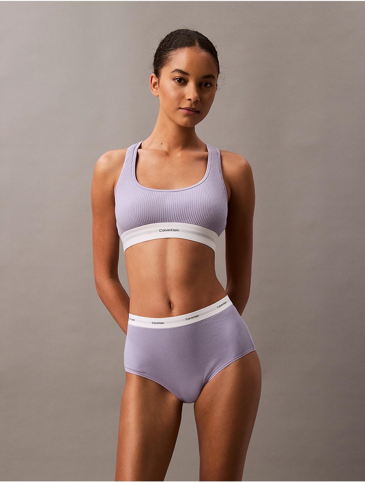 Calvin Klein Women's Cotton Stretch Rib High Rise Brief - Purple - S Product Image