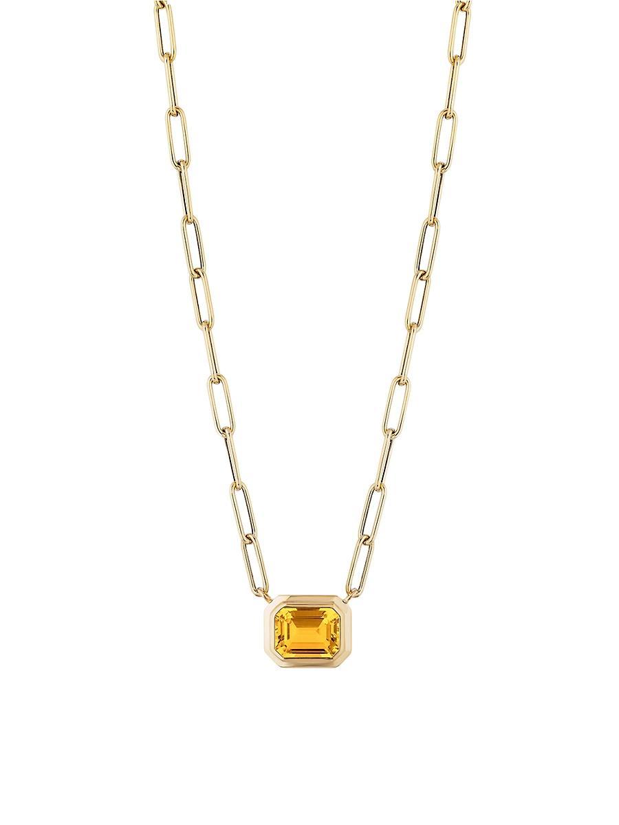 Womens Manhattan 18K Gold & Citrine Pendant Necklace Product Image
