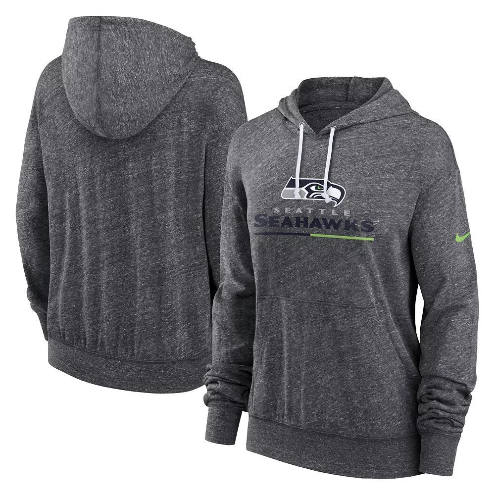 Women's Nike Heathered Charcoal Seattle Seahawks Team Spirit Gym Vintage Performance Pullover Hoodie, Size: Medium Product Image