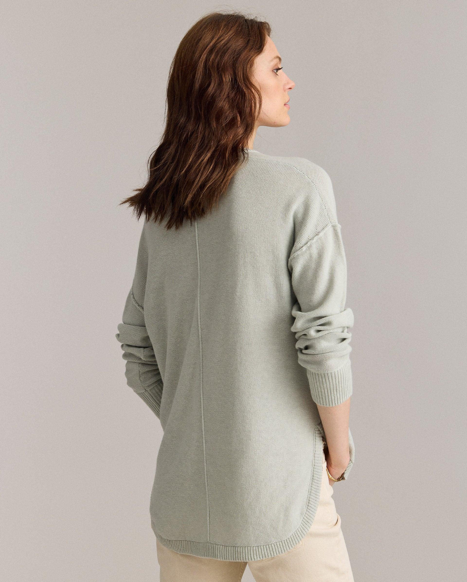 Cotton Linen Shirttail Sweater -  Product Image