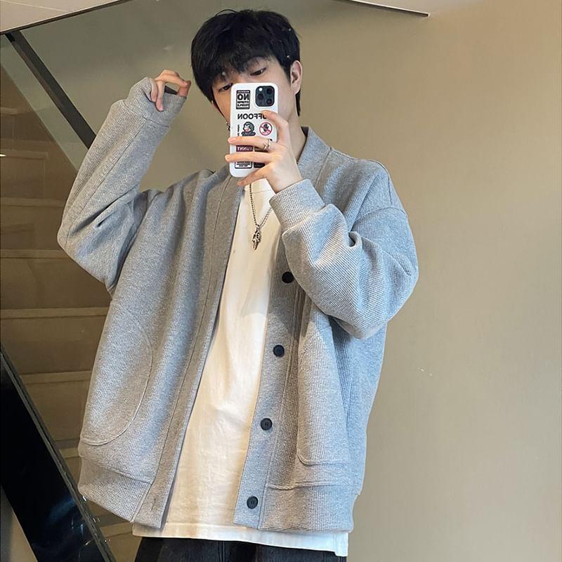 Button-Up Plain Jacket Product Image
