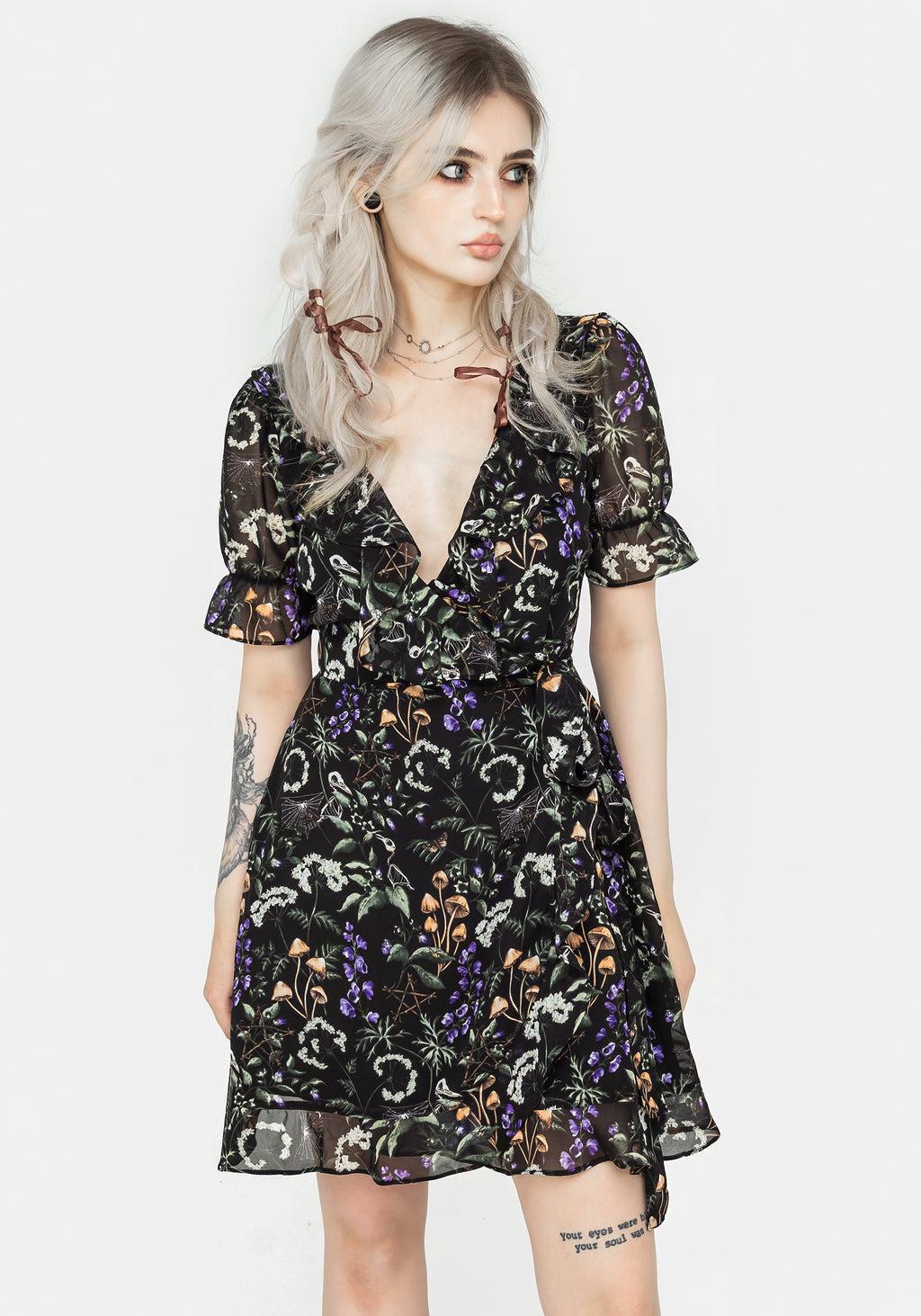 Vesna Chiffon Mini Wrap Dress Product Image