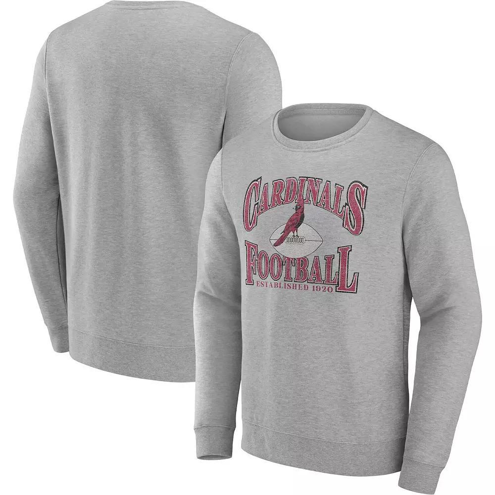 Men's Fanatics Branded Heathered Charcoal Arizona Cardinals Playability Pullover Sweatshirt, Size: XL Product Image