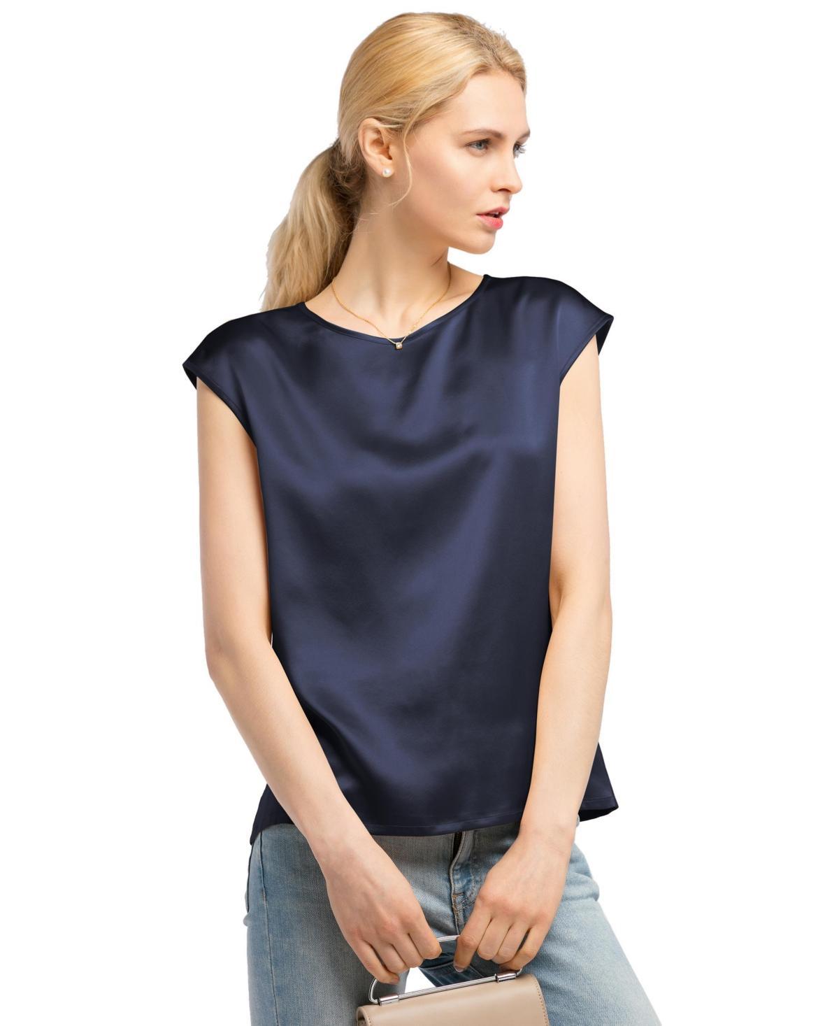 Lilysilk Womens Basic Cap Sleeves Silk Tee For Women Product Image