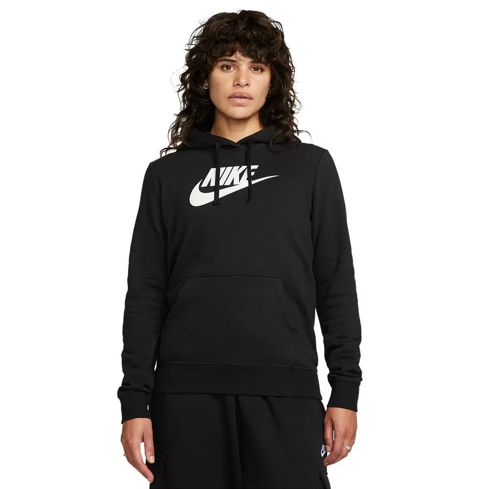 Women's Nike Sportswear Club Large Logo Fleece Hoodie, Size: XS, Black Product Image