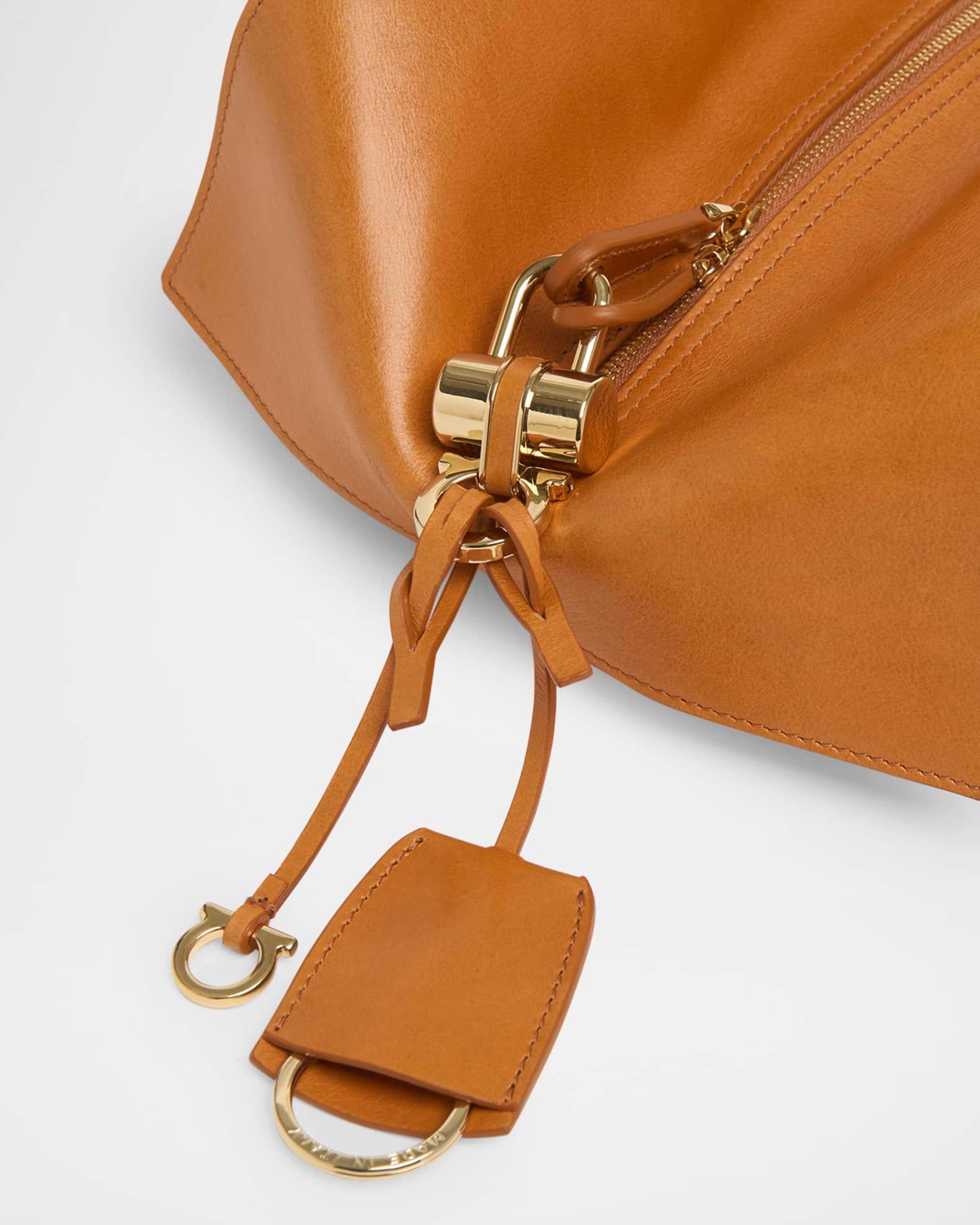 Scarf Smooth Leather Shoulder Bag Product Image