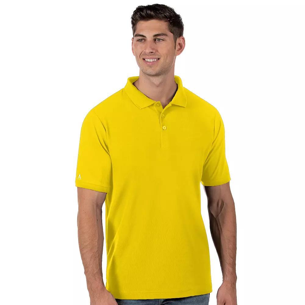 Men's Antigua Legacy Fitted Pique Polo, Size: Large, Yellow Product Image