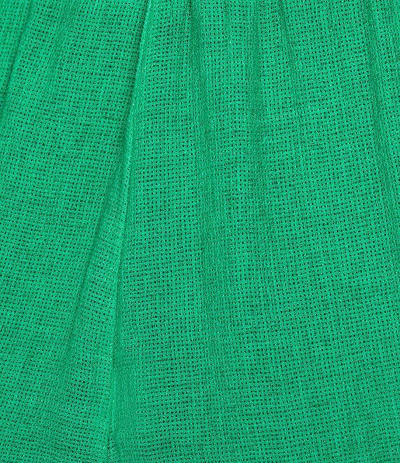 M Made in Italy Linen Blend Elastic Waist Crop Wide Leg Pants Product Image