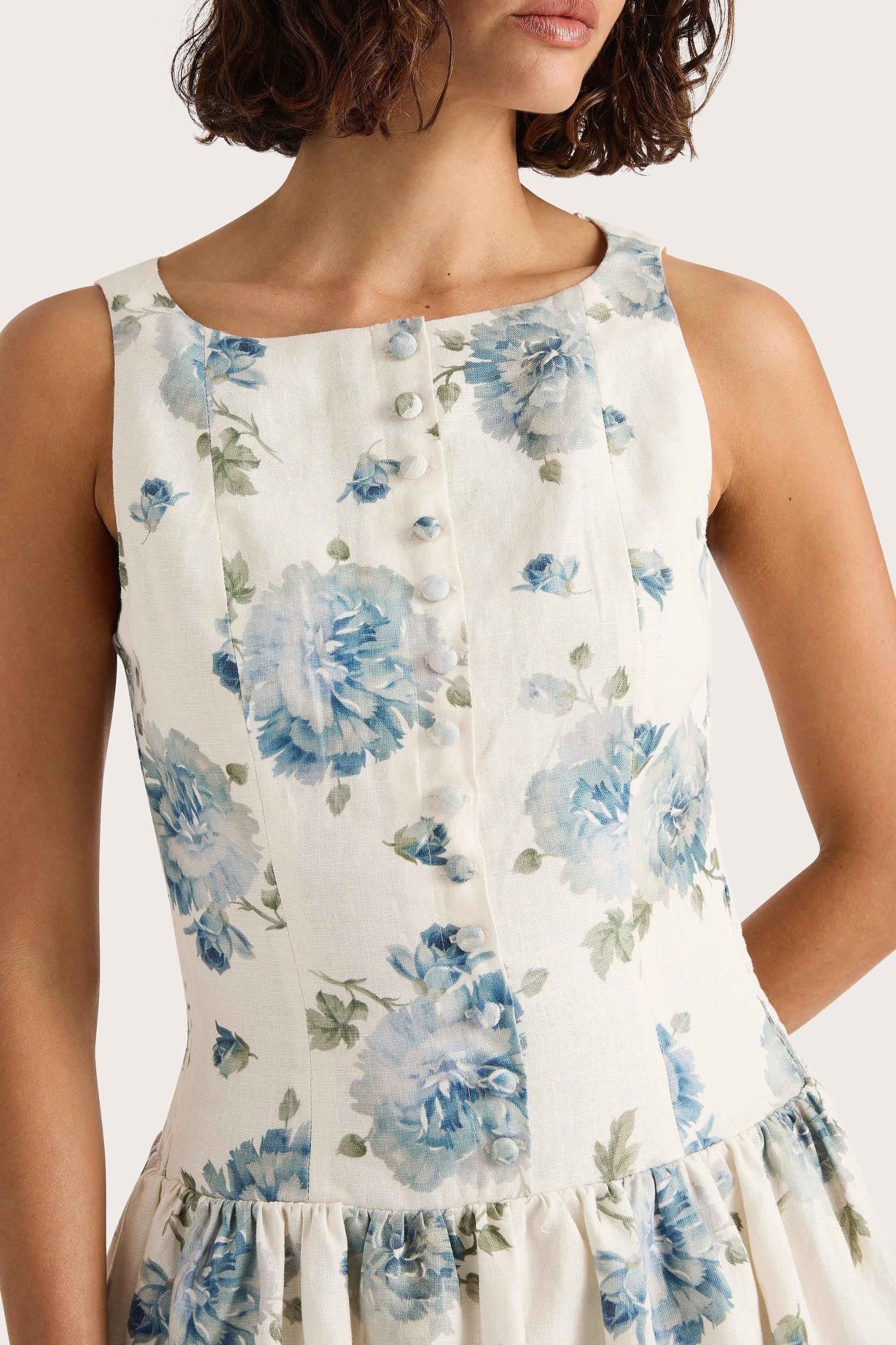 Blair Mini Dress Cecile Floral Pale Blue Product Image