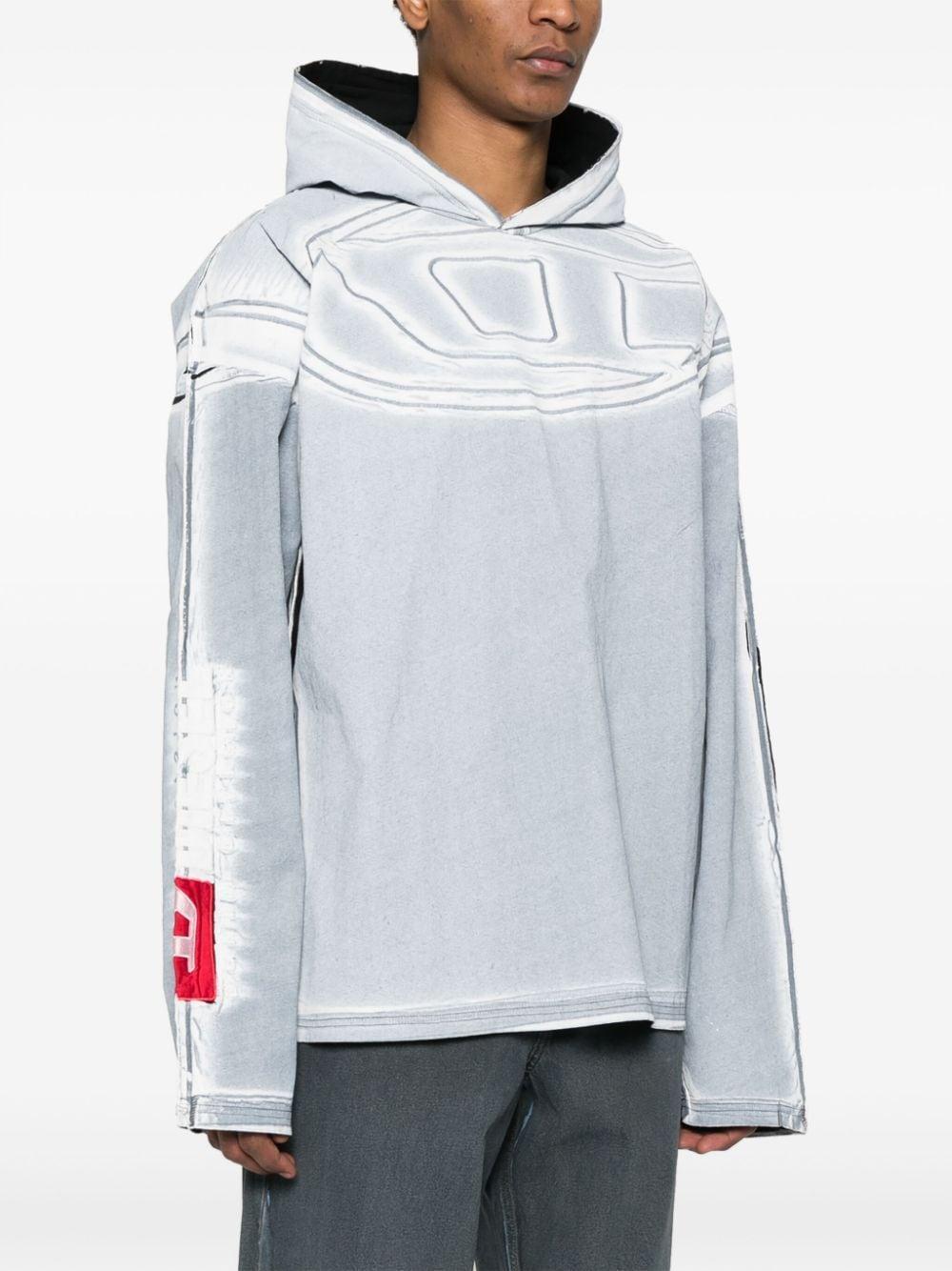 Logo-print Cotton Hoodie In Blue Product Image