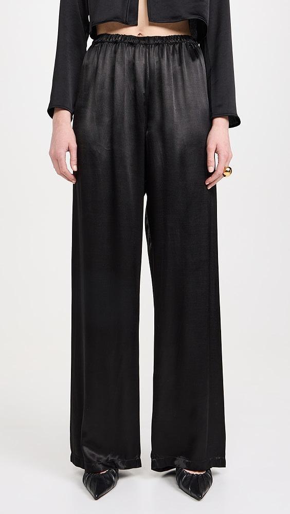 Enza Costa Satin Wide Leg Pants | Shopbop Product Image