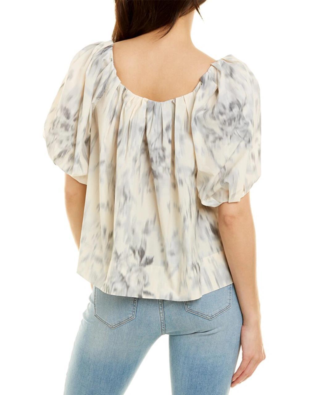 REBECCA TAYLOR Whisper Rose Tulip Top In Metallic Product Image