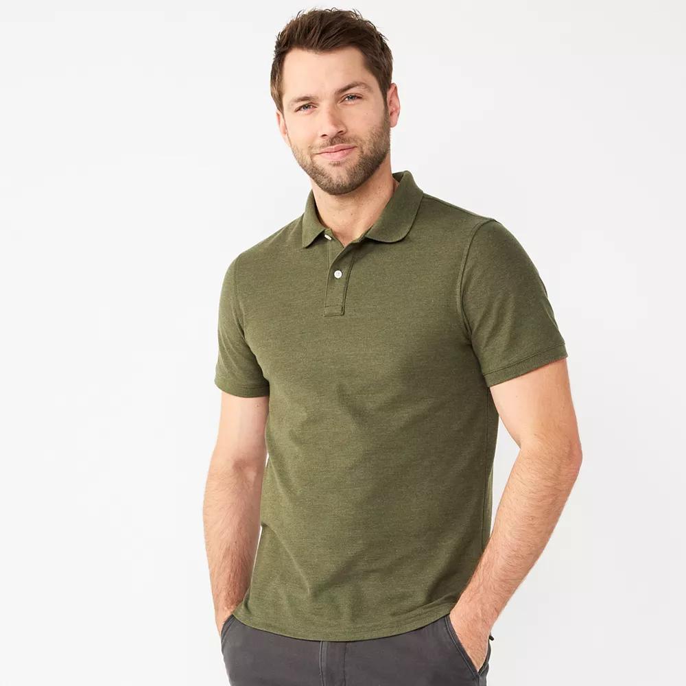 Men's Sonoma Goods For Life® Short Sleeve Pique Polo, Size: XS, Favian Green Product Image