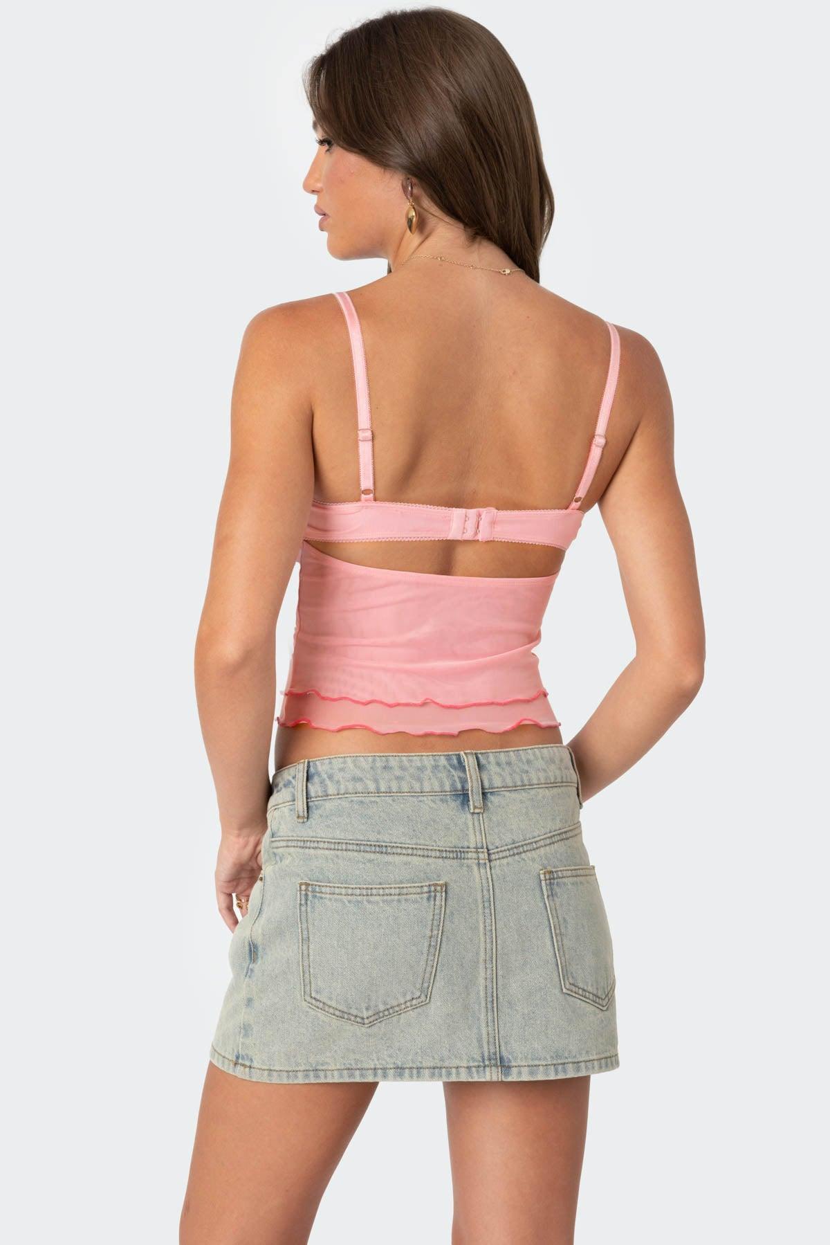 Embroidered Mesh Bra Top Product Image