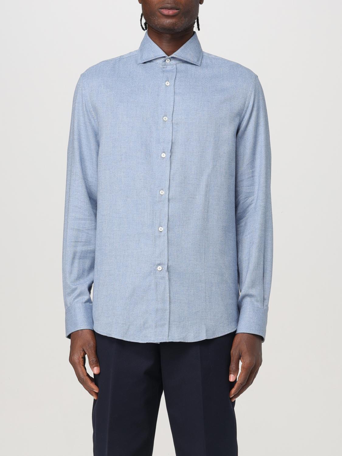 BRUNELLO CUCINELLI Shirt  Men Color Gnawed Blue In Hellblau Product Image