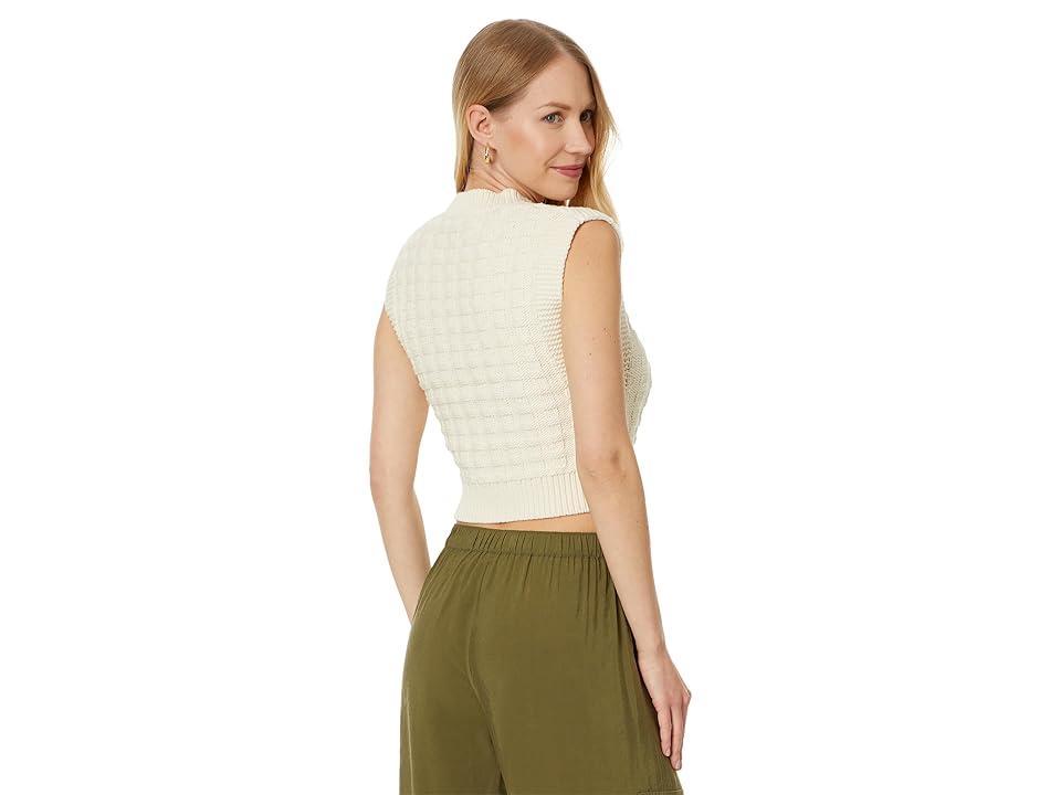 Madewell Checkered-Stitch Wedge Sweater Vest (Antique Cream) Women's Sweater Product Image