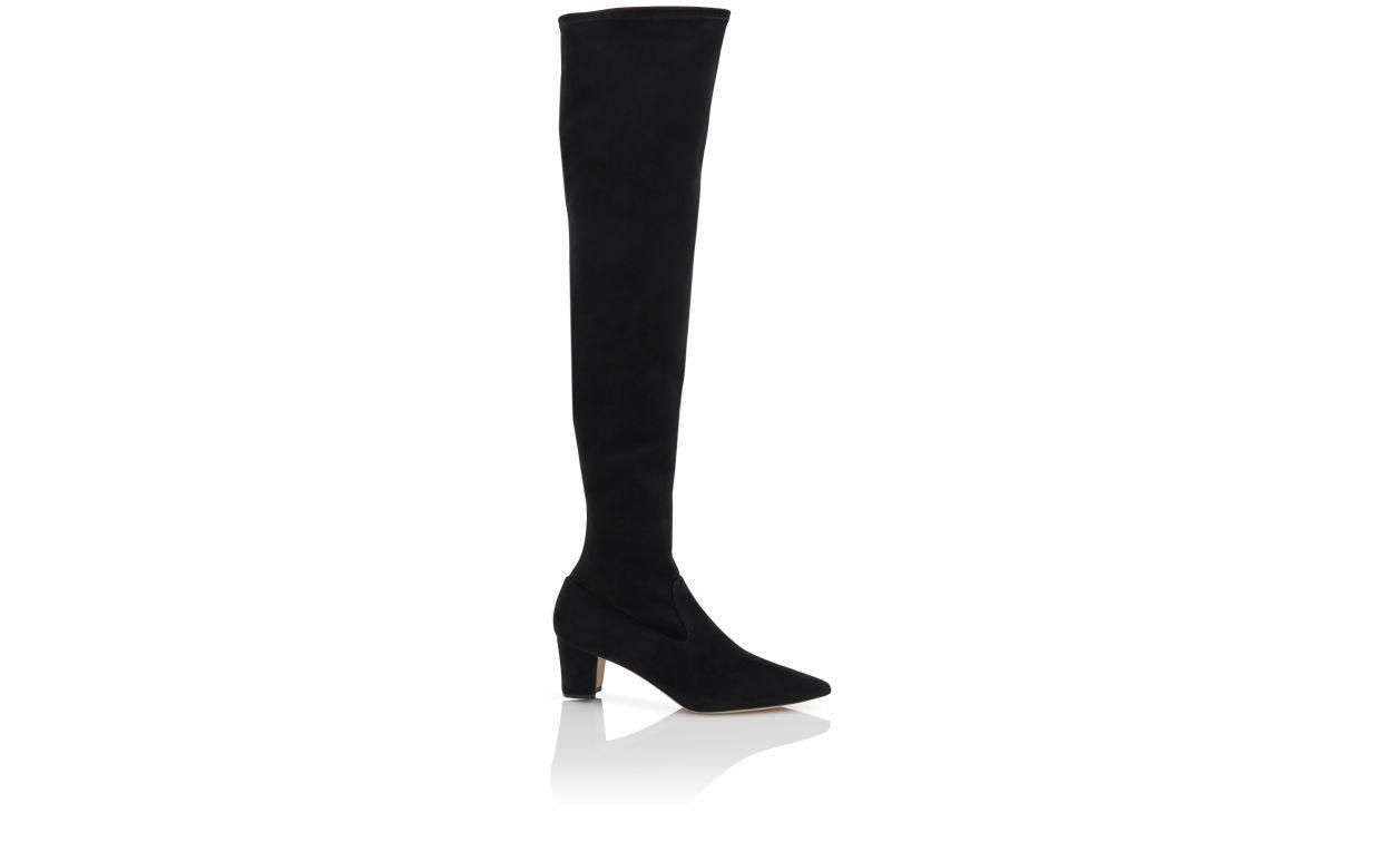 LUPASCA Black Suede Thigh High Boots Product Image