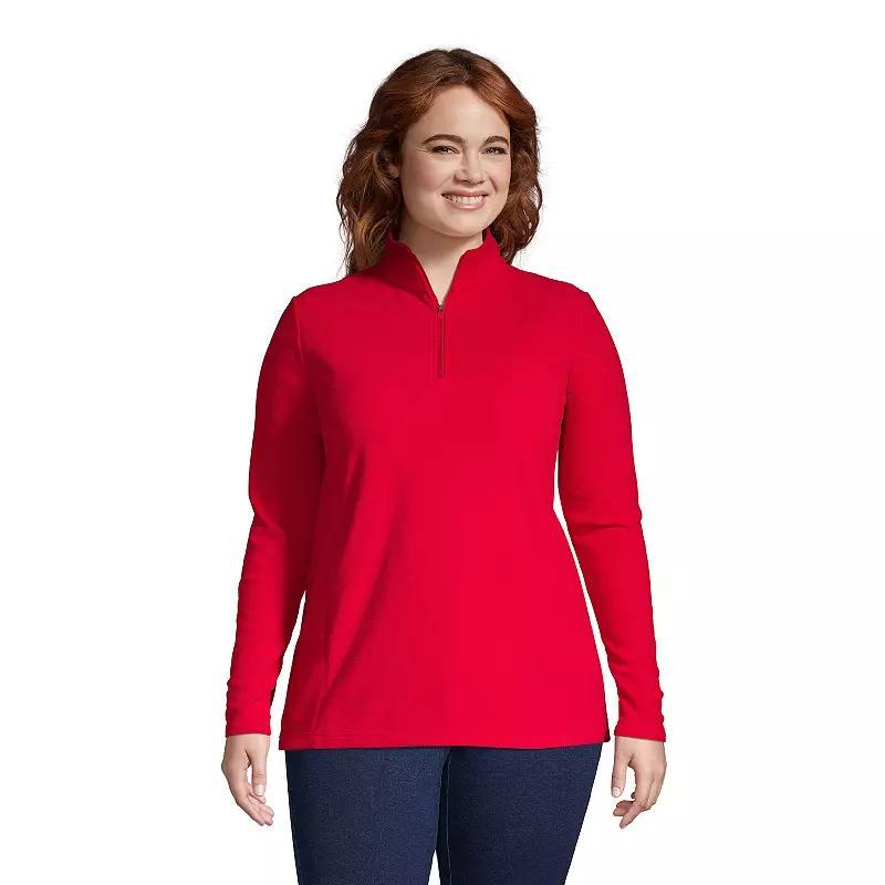 Petite Lands' End 1/4-Zip Fleece Pullover, Women's, Size: Small Petite, Black Product Image
