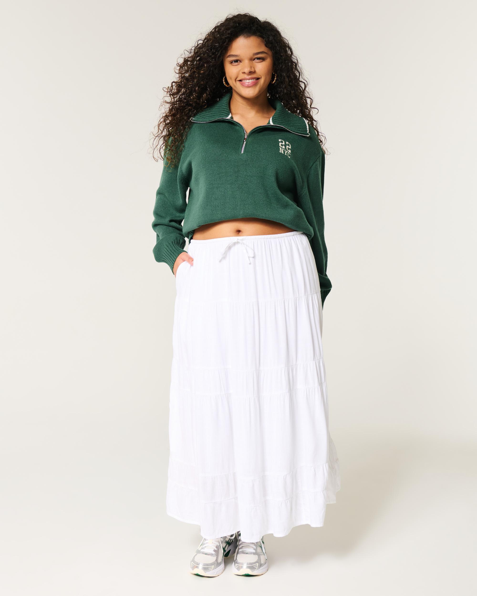 Oversized New York Graphic Half-Zip Sweater Product Image