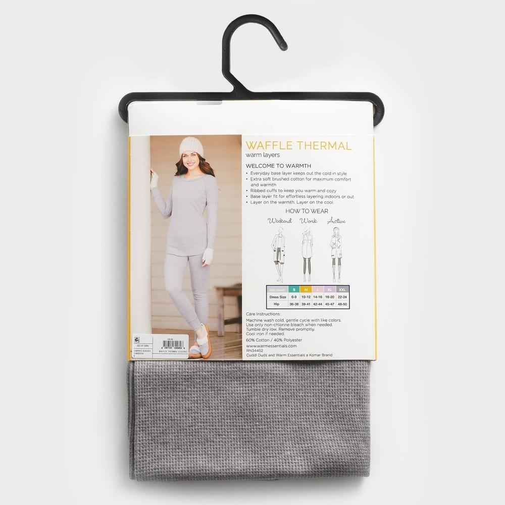 Warm Essentials by Cuddl Duds Womens Waffle Thermal Leggings - Graphite Heather Product Image
