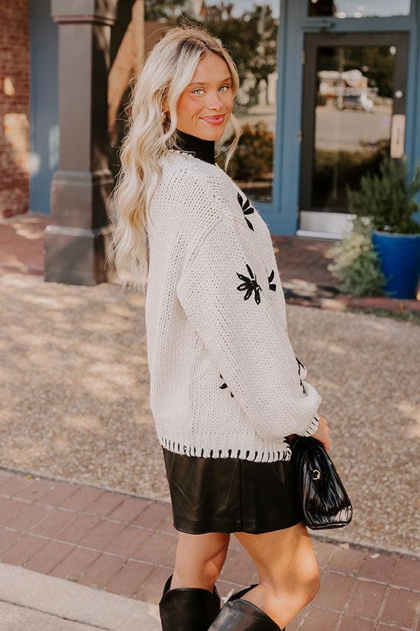 Chai Latte Please Knit Cardigan in Ivory Product Image