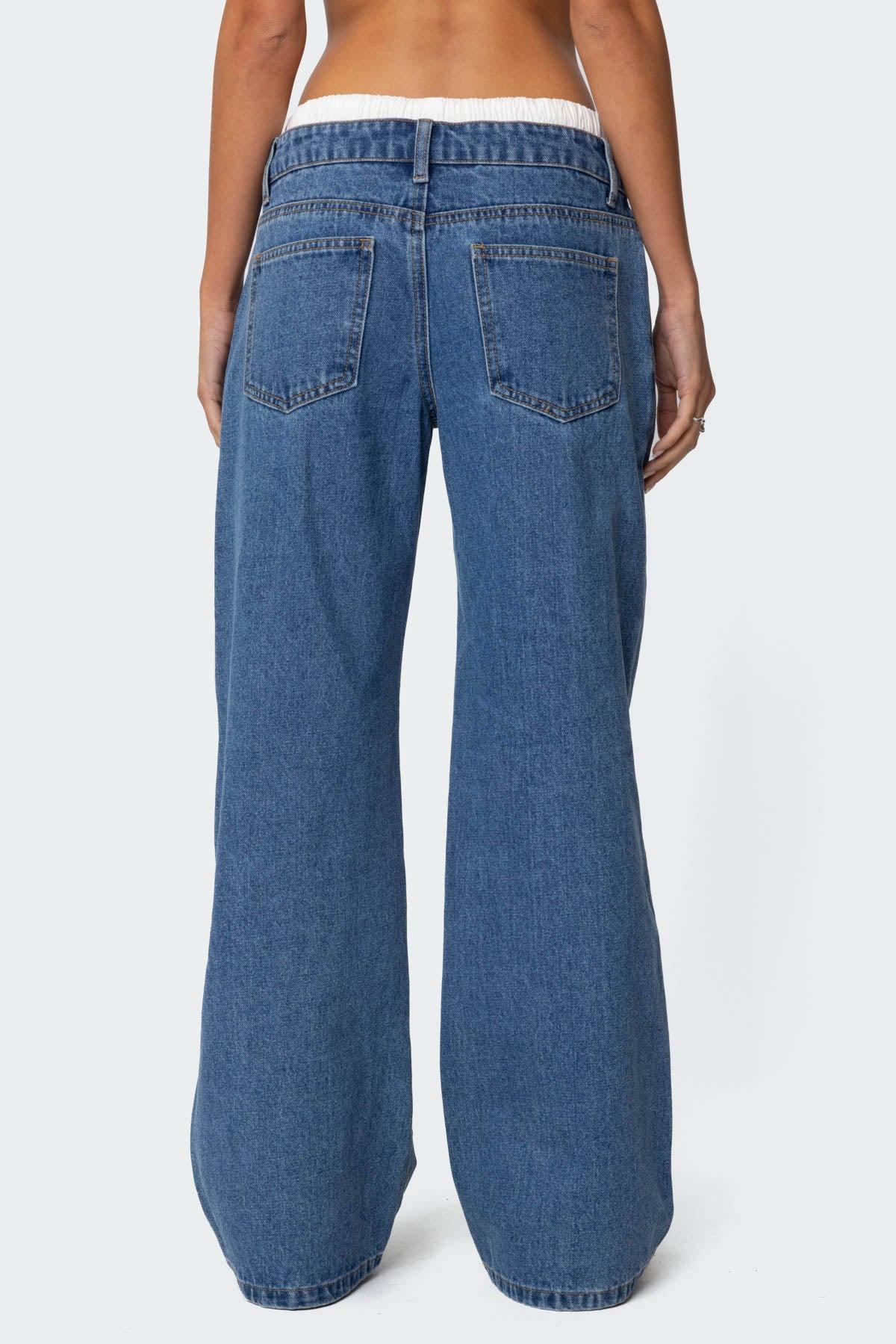 Drawstring Boxer Detail Jeans Product Image