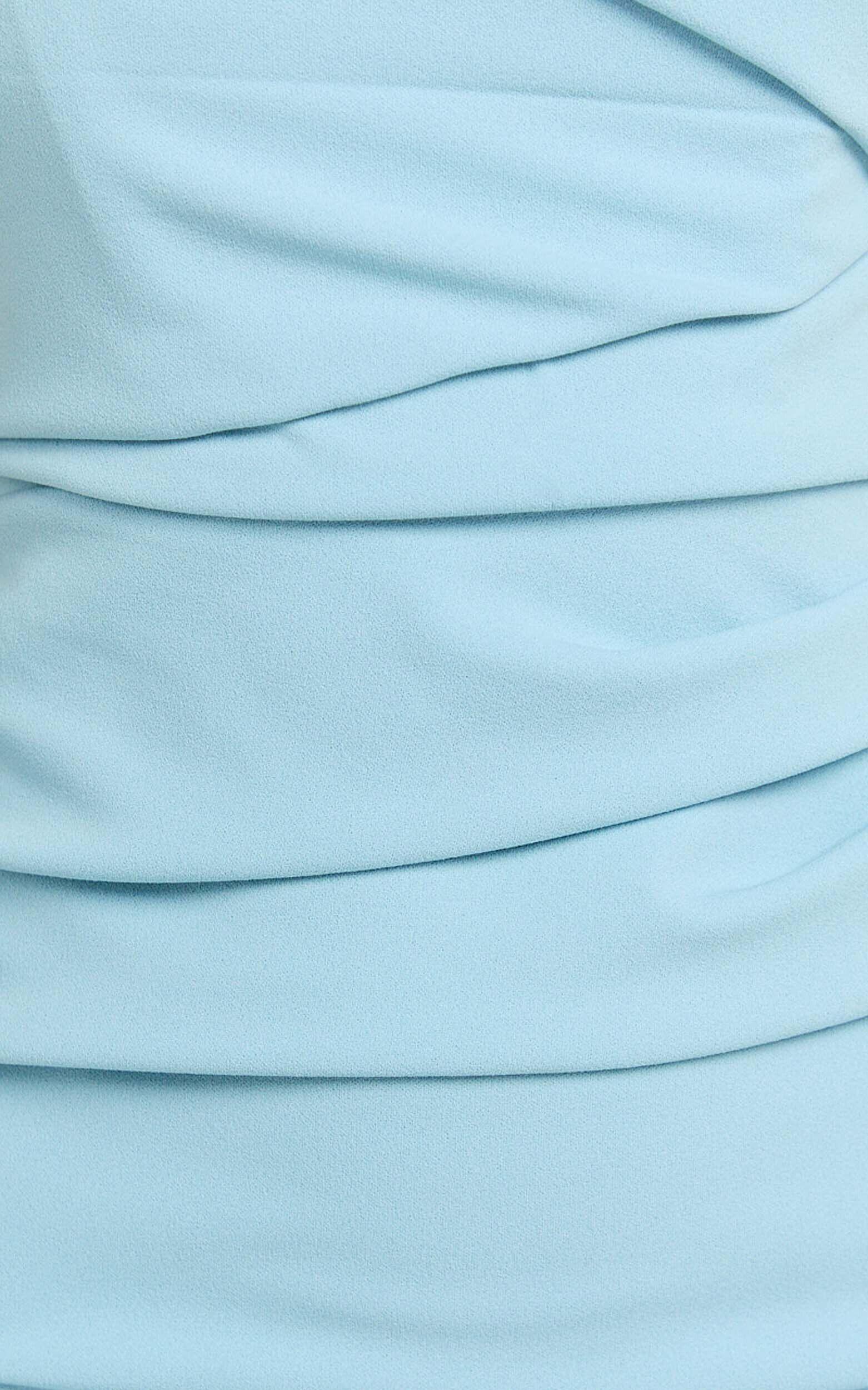 Junaidah Mini Dress - Strapless Ruched Dress in Blue Product Image