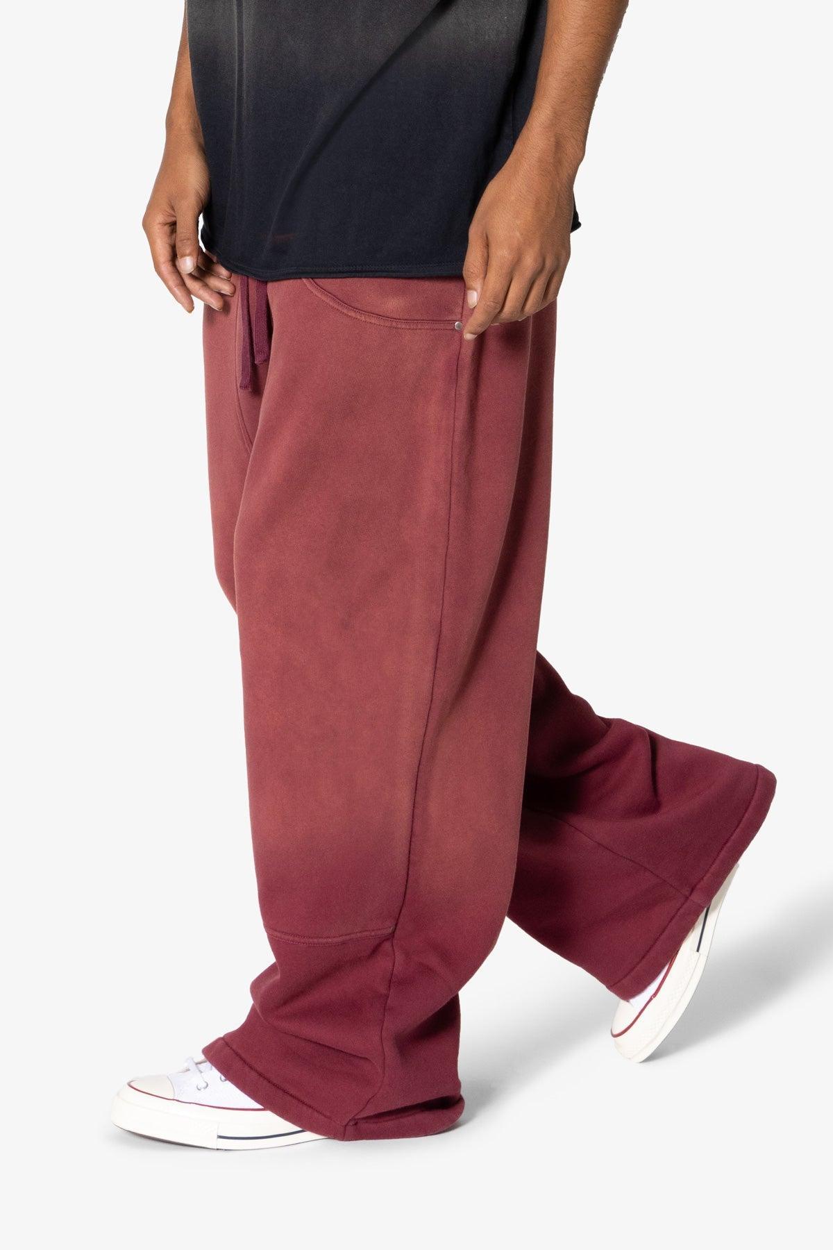 West Double Knee Sweatpants - Red Product Image