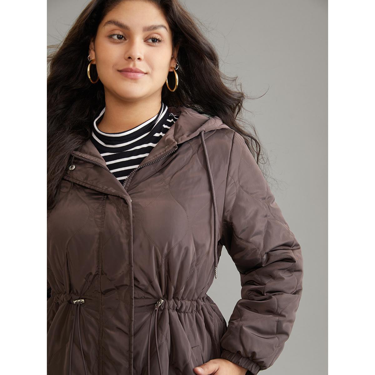 Plus Size Women Everyday Plain Lined No stretch 26/4X Pocket Casual Cotton Jackets BloomChic Product Image