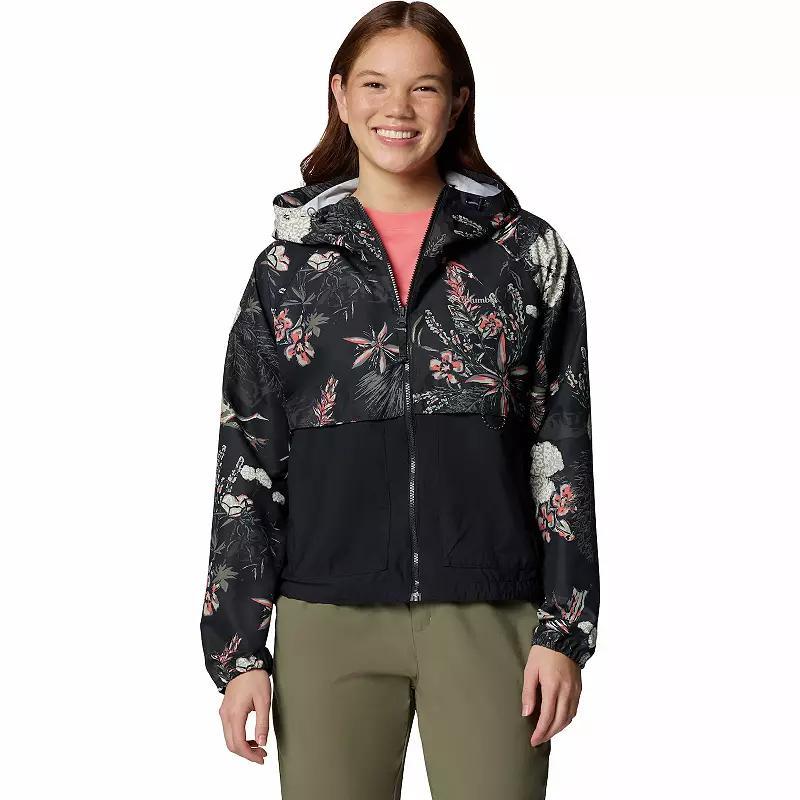 Women's Columbia Spire Valley Omni-SHIELD™ Printed Windbreaker Jacket, Size: Medium, Salt Outbacked Product Image