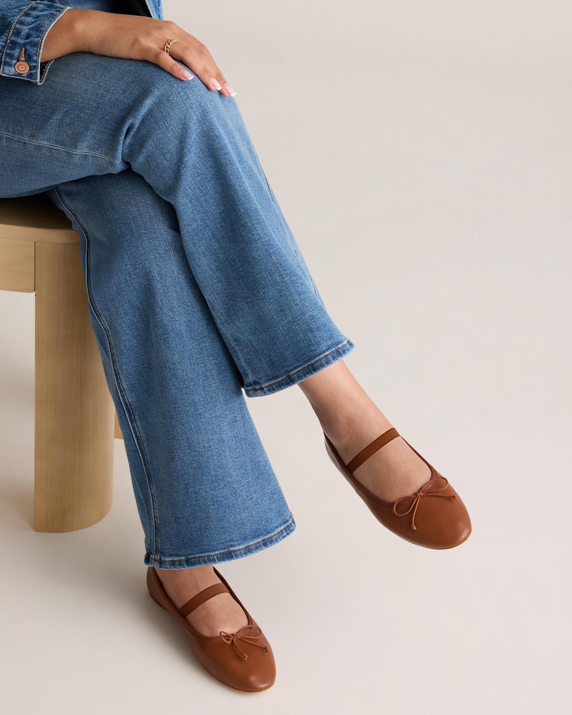 Quince | Women's Italian Leather Mary-Jane Ballet Flat Product Image