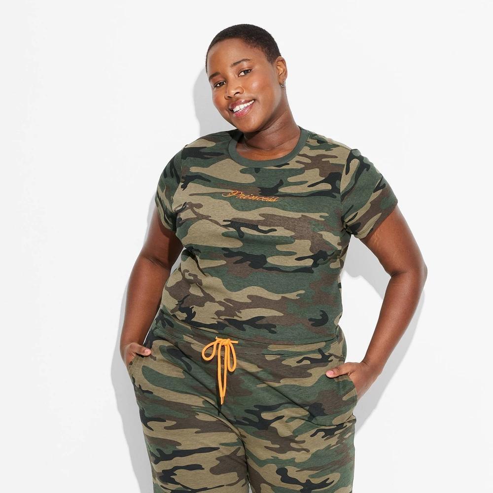 Women's Camo Print "Princess" Short Sleeve Graphic Baby T-Shirt XS: Zoe+Liv, Pullover Product Image