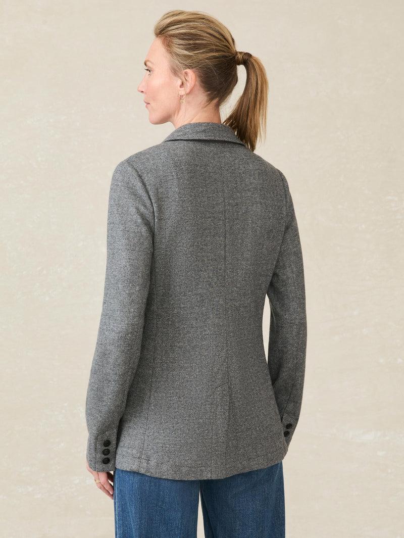 Inlet Knit Tweed Blazer - Steel Rock Herringbone Product Image